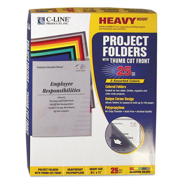 C-Line® Poly Project Folders, Letter Size, Assorted Colors, 25-box freeshipping - TVN Wholesale